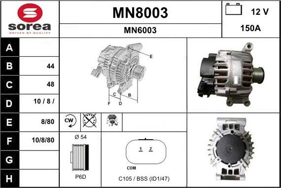 SNRA MN8003 - Генератор vvparts.bg