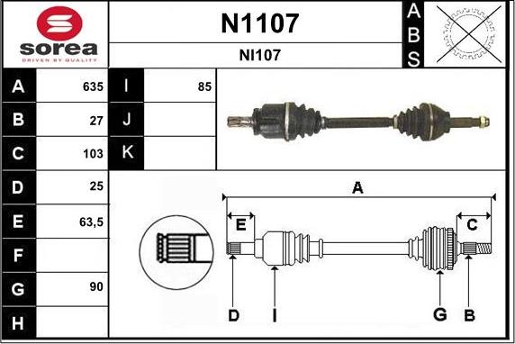 SNRA N1107 - Полуоска vvparts.bg