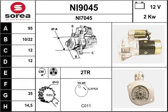 SNRA NI9045 - Стартер vvparts.bg