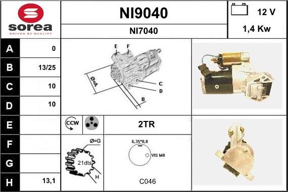 SNRA NI9040 - Стартер vvparts.bg