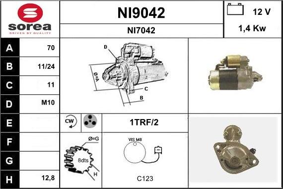 SNRA NI9042 - Стартер vvparts.bg