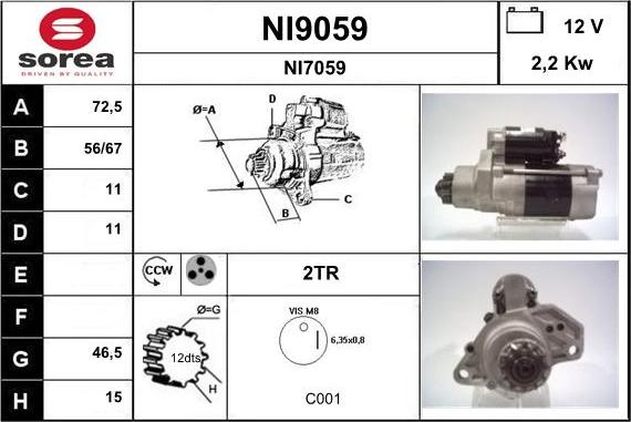 SNRA NI9059 - Стартер vvparts.bg