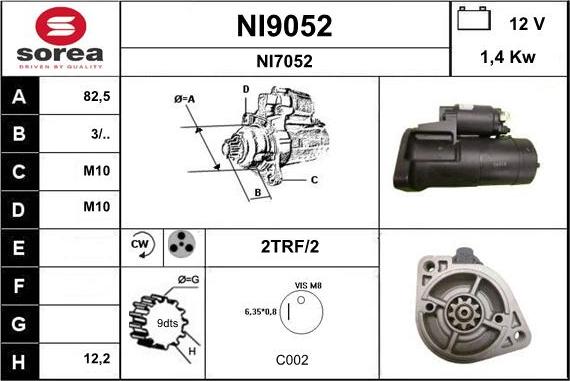 SNRA NI9052 - Стартер vvparts.bg