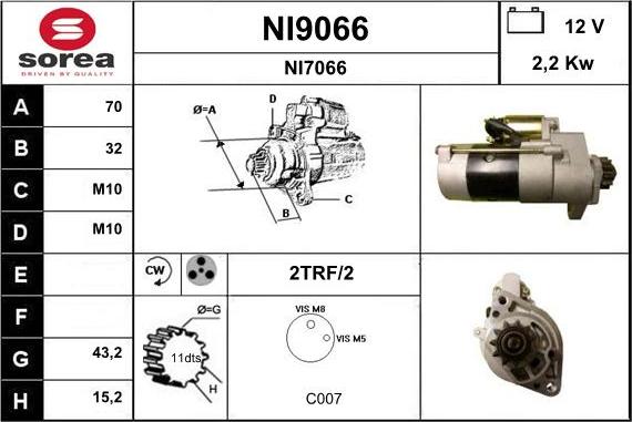 SNRA NI9066 - Стартер vvparts.bg