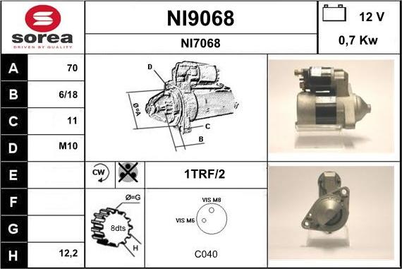 SNRA NI9068 - Стартер vvparts.bg