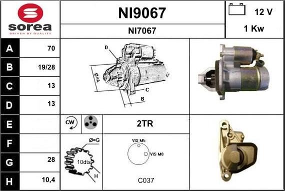 SNRA NI9067 - Стартер vvparts.bg