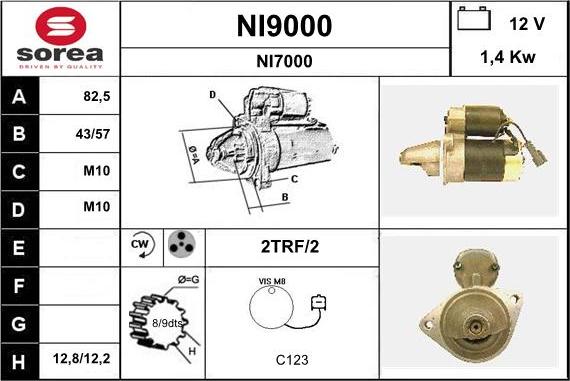 SNRA NI9000 - Стартер vvparts.bg