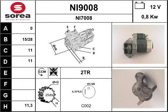 SNRA NI9008 - Стартер vvparts.bg