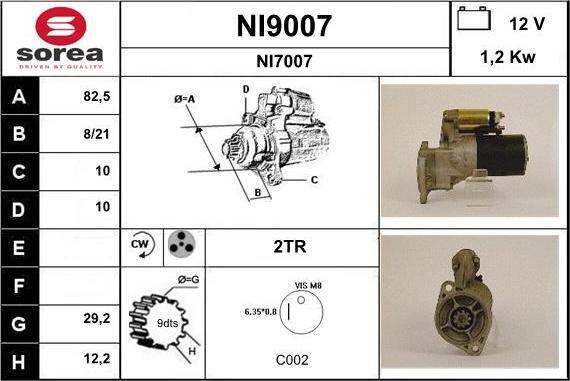 SNRA NI9007 - Стартер vvparts.bg