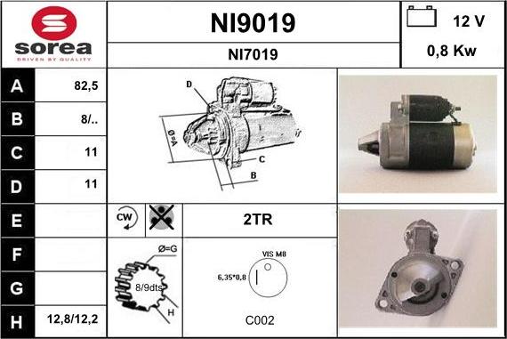 SNRA NI9019 - Стартер vvparts.bg