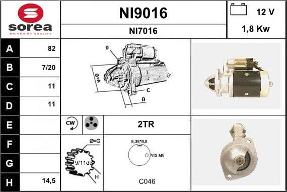 SNRA NI9016 - Стартер vvparts.bg