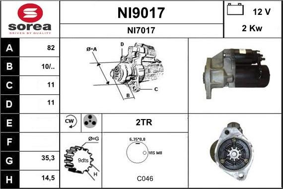 SNRA NI9017 - Стартер vvparts.bg