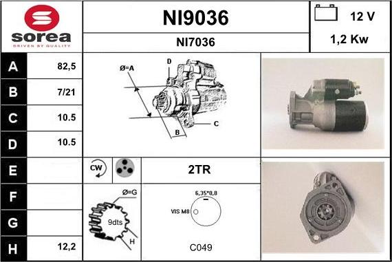 SNRA NI9036 - Стартер vvparts.bg