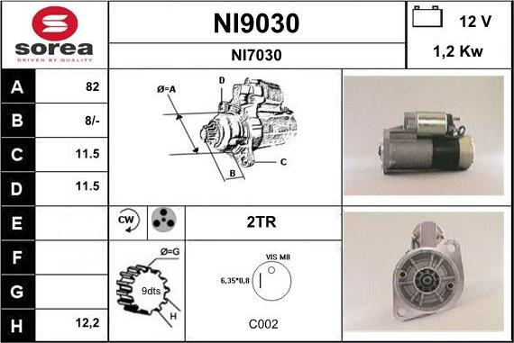 SNRA NI9030 - Стартер vvparts.bg