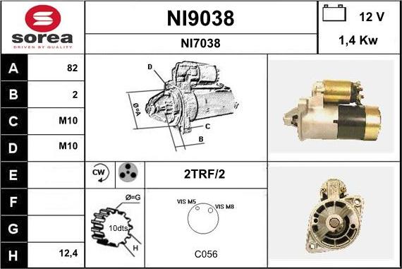 SNRA NI9038 - Стартер vvparts.bg