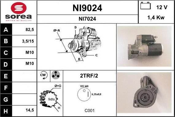 SNRA NI9024 - Стартер vvparts.bg