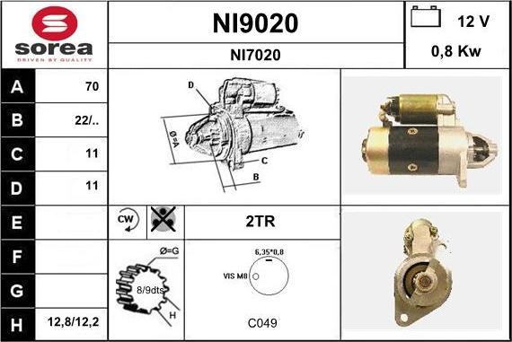 SNRA NI9020 - Стартер vvparts.bg