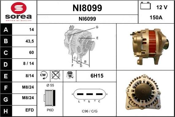 SNRA NI8099 - Генератор vvparts.bg