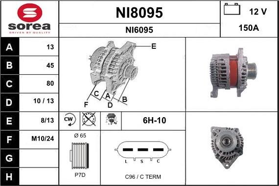 SNRA NI8095 - Генератор vvparts.bg