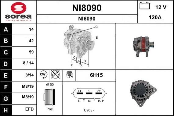 SNRA NI8090 - Генератор vvparts.bg