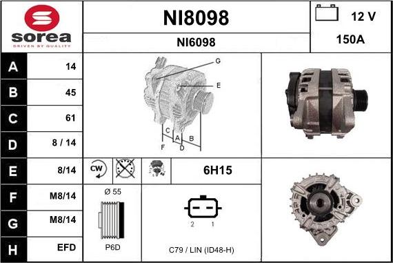 SNRA NI8098 - Генератор vvparts.bg