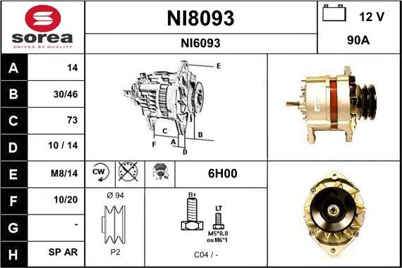 SNRA NI8093 - Генератор vvparts.bg