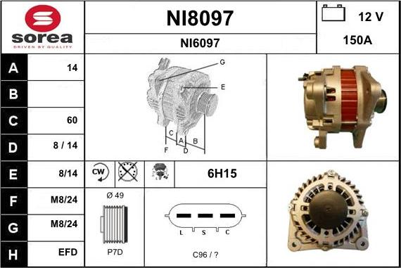 SNRA NI8097 - Генератор vvparts.bg