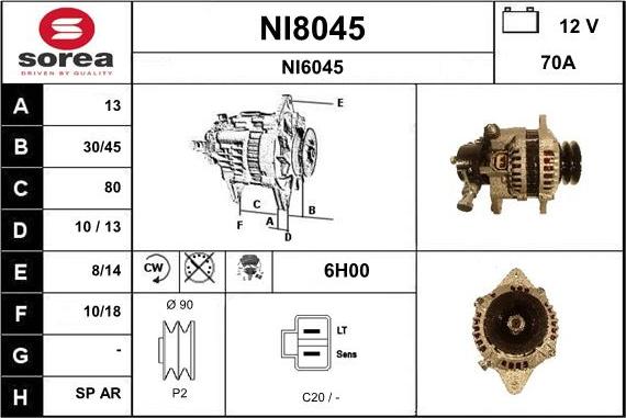 SNRA NI8045 - Генератор vvparts.bg