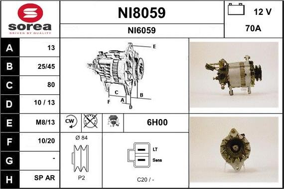 SNRA NI8059 - Генератор vvparts.bg