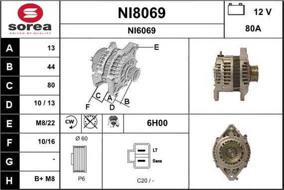 SNRA NI8069 - Генератор vvparts.bg