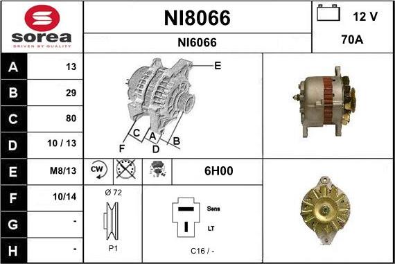 SNRA NI8066 - Генератор vvparts.bg