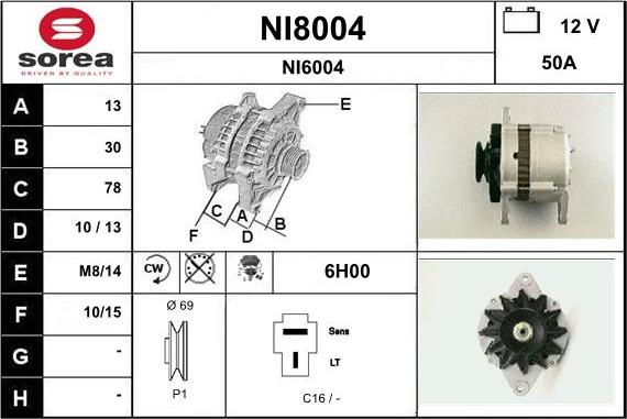 SNRA NI8004 - Генератор vvparts.bg