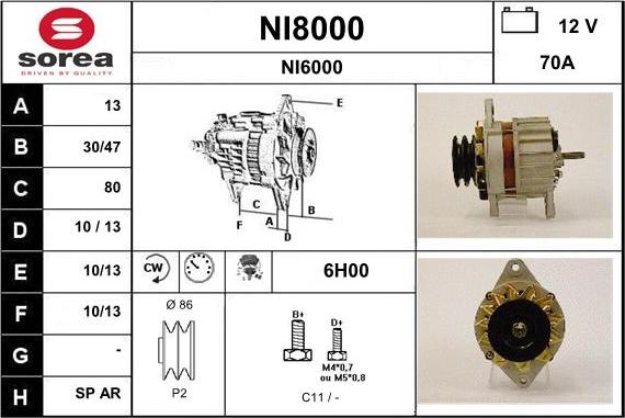 SNRA NI8000 - Генератор vvparts.bg