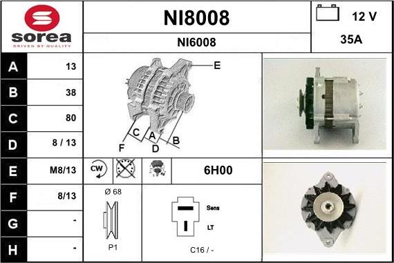 SNRA NI8008 - Генератор vvparts.bg