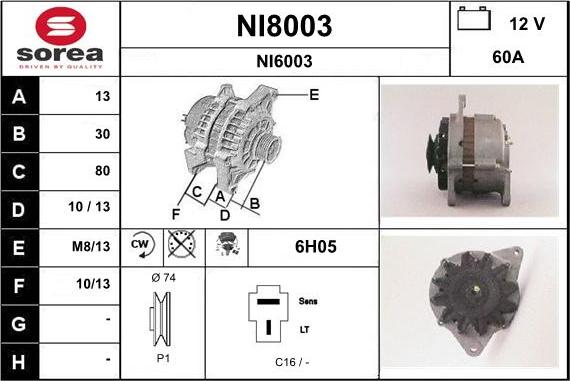 SNRA NI8003 - Генератор vvparts.bg