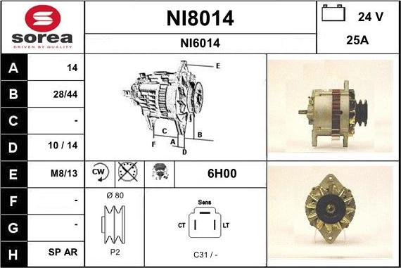 SNRA NI8014 - Генератор vvparts.bg