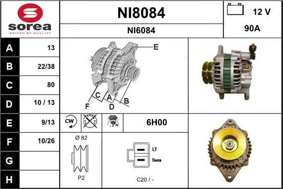 SNRA NI8084 - Генератор vvparts.bg