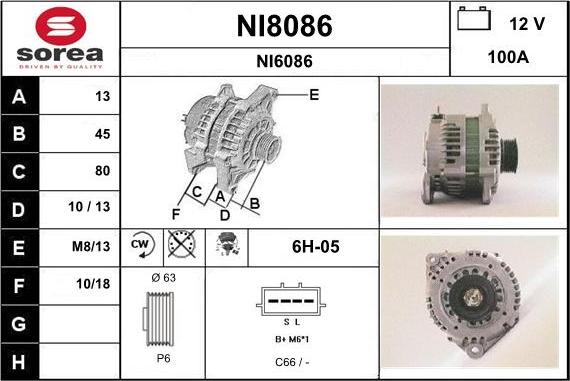 SNRA NI8086 - Генератор vvparts.bg
