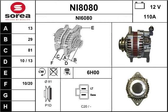 SNRA NI8080 - Генератор vvparts.bg