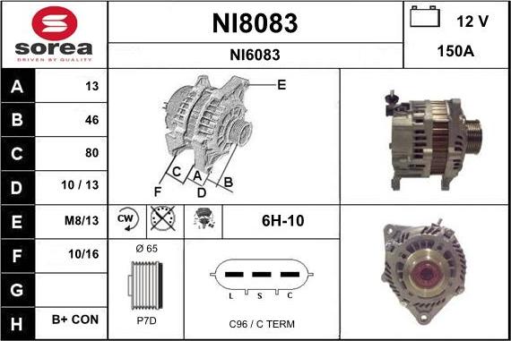 SNRA NI8083 - Генератор vvparts.bg