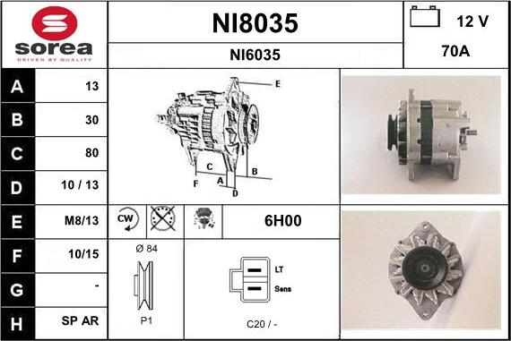 SNRA NI8035 - Генератор vvparts.bg