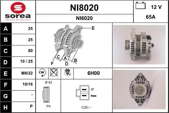 SNRA NI8020 - Генератор vvparts.bg