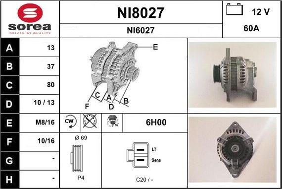 SNRA NI8027 - Генератор vvparts.bg