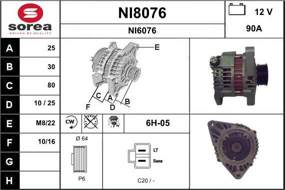 SNRA NI8076 - Генератор vvparts.bg