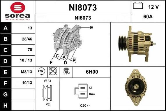 SNRA NI8073 - Генератор vvparts.bg