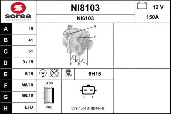 SNRA NI8103 - Генератор vvparts.bg