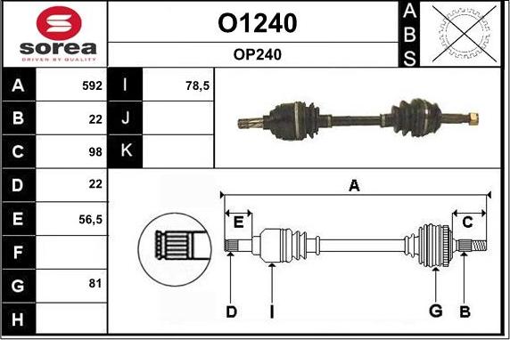 SNRA O1240 - Полуоска vvparts.bg