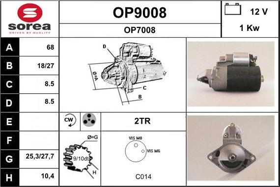 SNRA OP9008 - Стартер vvparts.bg