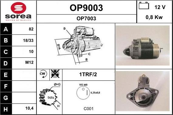 SNRA OP9003 - Стартер vvparts.bg