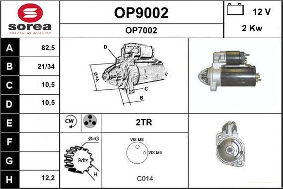 SNRA OP9002 - Стартер vvparts.bg